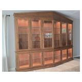 Custom Oak Lighted Display Cabinet