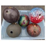 5 Bowling Balls, Some With Damage