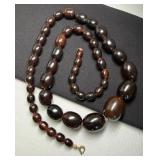 30" Brown Bakelite Graduated Beads Vintage