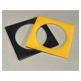 Bakelite Bangle Square Bracelets Yellow & Black