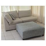 Sectional Sofa Piece by Bassett w/ Ottoman