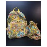 Vera Bradley Provincial Yellow Backpack & Wet Bag