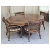 Vintage Dining Table w/ Barrel Chairs by Gordon