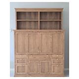 Custom Built Oak Computer Work Station / Desk