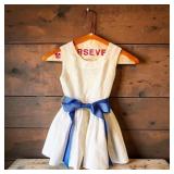 VTG Little Girls Eyelet Cotton Fabric Dress w/