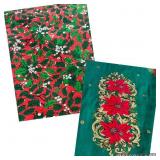 2 VTG Oval Christmas Tablecloths Sizes in Photos.