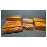 6 Wood Trinket Boxes, one needs hinge repair)