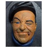 1967 Bossons Chalkware Boatman Hat Cigar Blue