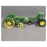 Two Die Cast John Deere Tractors