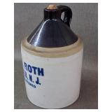 Antique I.A. Roth Dover NJ Stoneware Whiskey Jug
