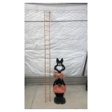 Halloween Cat and Decorative Ladder