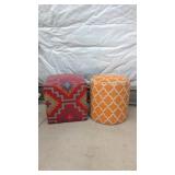 Vibrant Woven Polyester Ottomans