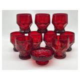 9 Cambridge Glass Ruby Red Georgian 4" Tumbler