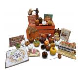 Fall Decorations Pumpkins Signs Wooden Crate