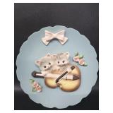Vtg Lefton 3D Cas Playing Fiddle Wall  Plate