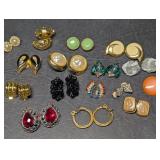Vintage Clip On Costume Jewelry Earrings ,