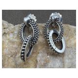Lagos Caviar & Fluted Earrings 925 Sterling Silver