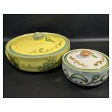 2 Covered Pottery Dishes Vintage John B. Taylor