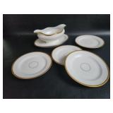 Haviland Limoges Saucers & Gravy Boat 5 Pcs