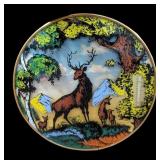 Mid-Century Convex Glass Stag Wall Decor With