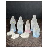 8 PCS. FROSTED GLASS NATIVITY SET, CHRISTMAS