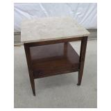 Vintage Marble-Top End Table
