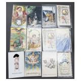 12 Antique Postcards