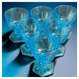 6 Capri Colonial Blue Sherbets Hazel-Atlas