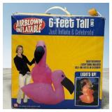 Airflow 6ï¿½ Inflatable Light Up Flamingos Untested