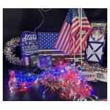 Box of Red White Blue American Decor-Apples