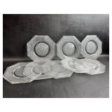14 Octagonal Luncheon Plate Crackle "By Cracky" -