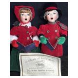 VINTAGE PORCELAIN CHRISTMAS CAROLER DOLLS BY THE