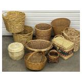 Box Lot of Baskets : Wastebasket Size +