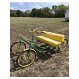 4-WHEEL 2 PERSON HOME MADE CYCLE W/ BENCH SEAT.