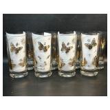 Georges Briard Gilded Gold Butterfly Highball