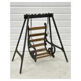 Cast Iron Slat Wood Swing for Doll or Teddy Bear