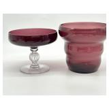 Cambridge Amethyst Golf Ball Compote Dish + 3