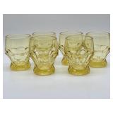 Set of 6 Cambridge Glass Georgian Gold Krystol