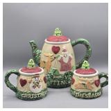 FITS AND FLOYD OMNIBUS. 'CHRISTMAS CRAFT'  TEAPOT