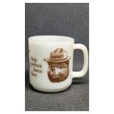 Vintage 'Smokey The Bear' Milk Glass Coffee Mug