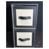 FAUX LEATHER & CLOTH 2-DRAWER UNIT