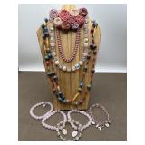 Rose Stones, Paper Beads & Pink Jewelry