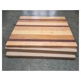 4 NOS Butcherblock Look Risers
