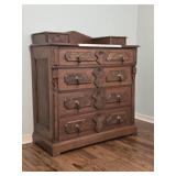 Antique Dresser w/ Burl Wood Accents