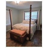 Modern Queen Size 4-Post Barley Twist Bed