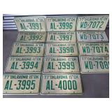 14 OKLAHOMA LICENSE PLATES 1977 OKLAHOMA IS OK.