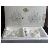Shannon Crystal Lotus Candle Holders in Box