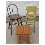 Two Sitting Stools & Folding Stand