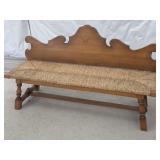 Heavy Wood Frame Bench w/ Seagrass Bottom