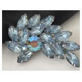 Julianna ? Blue Navette & AB Rhinestone Brooch
